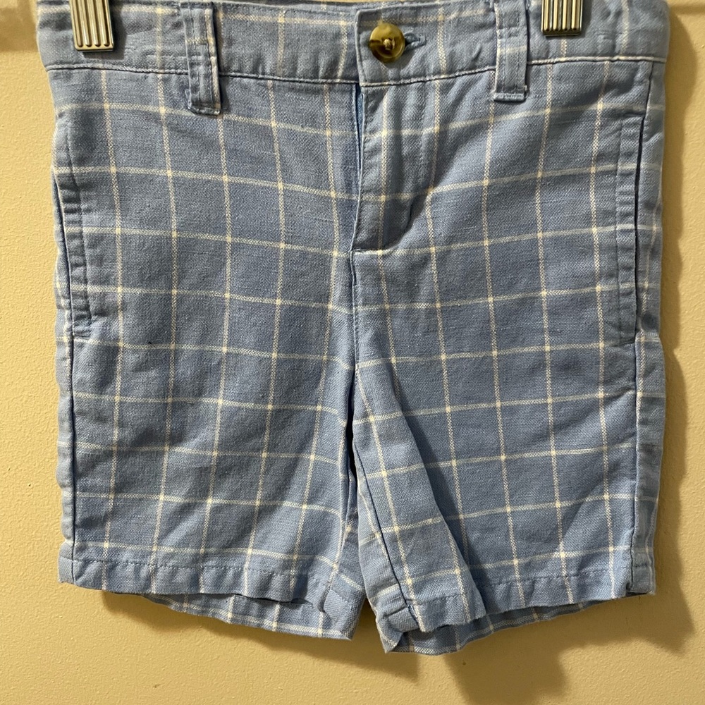 Janie and Jack Blue Plaid Kids Shorts